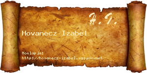 Hovanecz Izabel névjegykártya